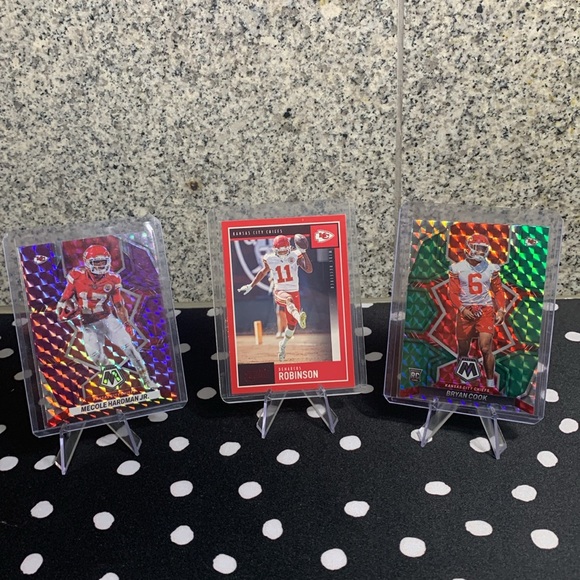 3 Chiefs Cards Mecole Hardman Bryan Cook Rookie Demarcus Robinson KC Chiefs MVP - Picture 10 of 10